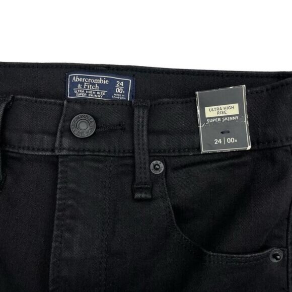 Abercrombie & Fitch Ultra High Rise Super Skinny Ankle Distressed Jeans 24 - Picture 6 of 9